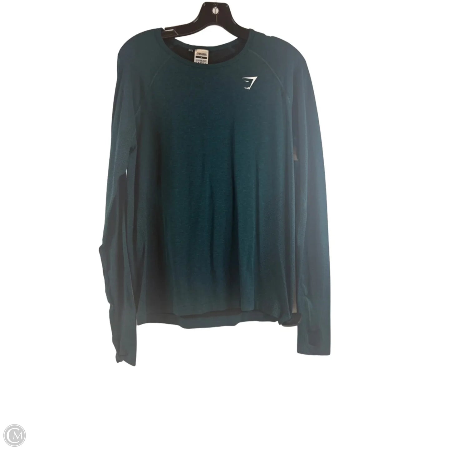 Athletic Top Long Sleeve Crewneck By Gym Shark In Blue & Grey, Size: M