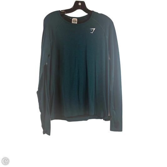 Athletic Top Long Sleeve Crewneck By Gym Shark In Blue & Grey, Size: M