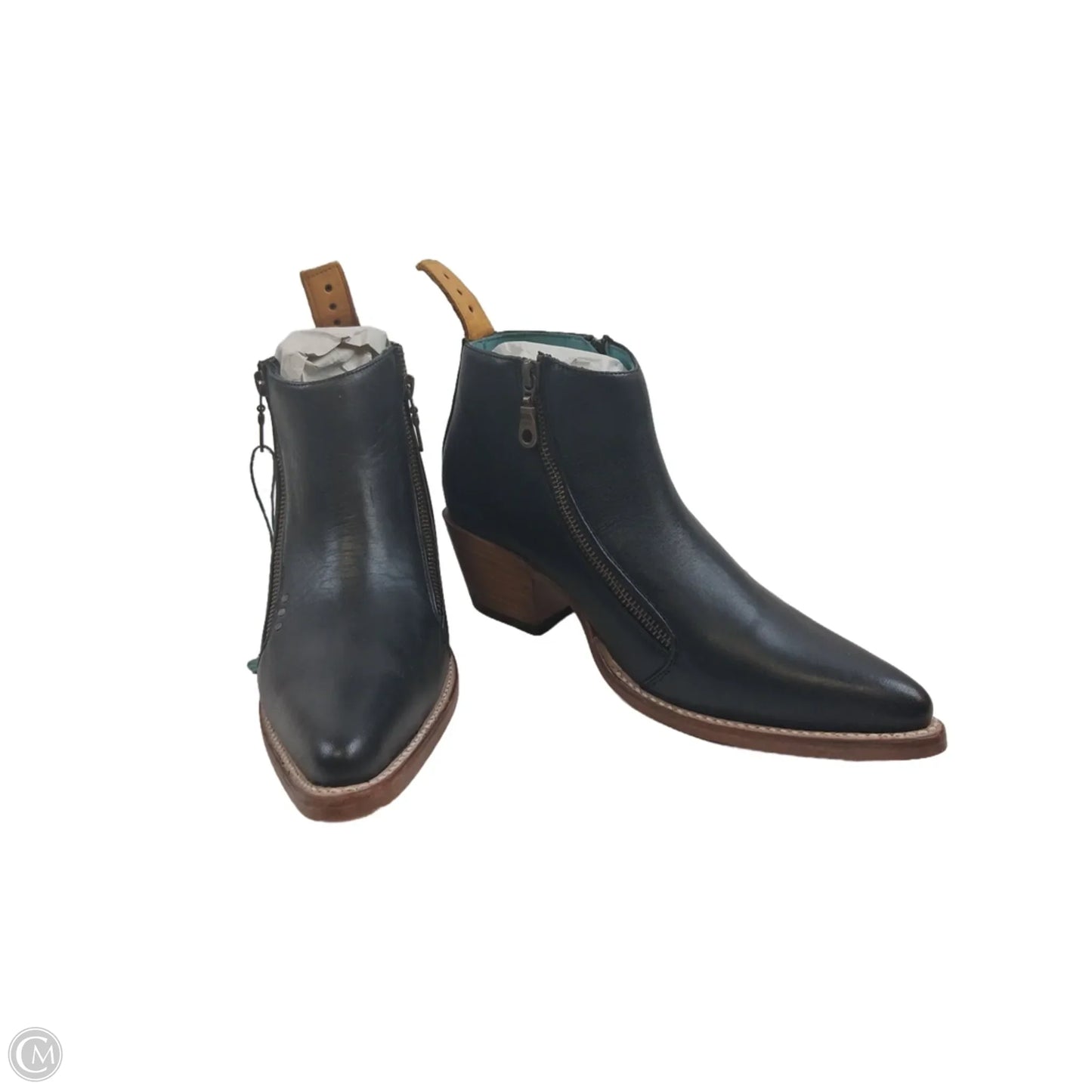 Boots Ankle Heels By Clothes Mentor In Black, Size: 8