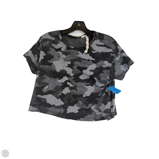 Athletic Top Short Sleeve By Lululemon In Black & Grey, Size: 6