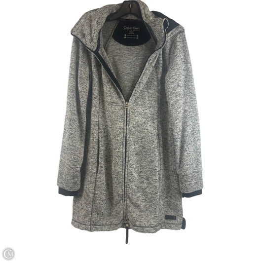 Athletic Jacket By Calvin Klein Performance In Grey, Size: L