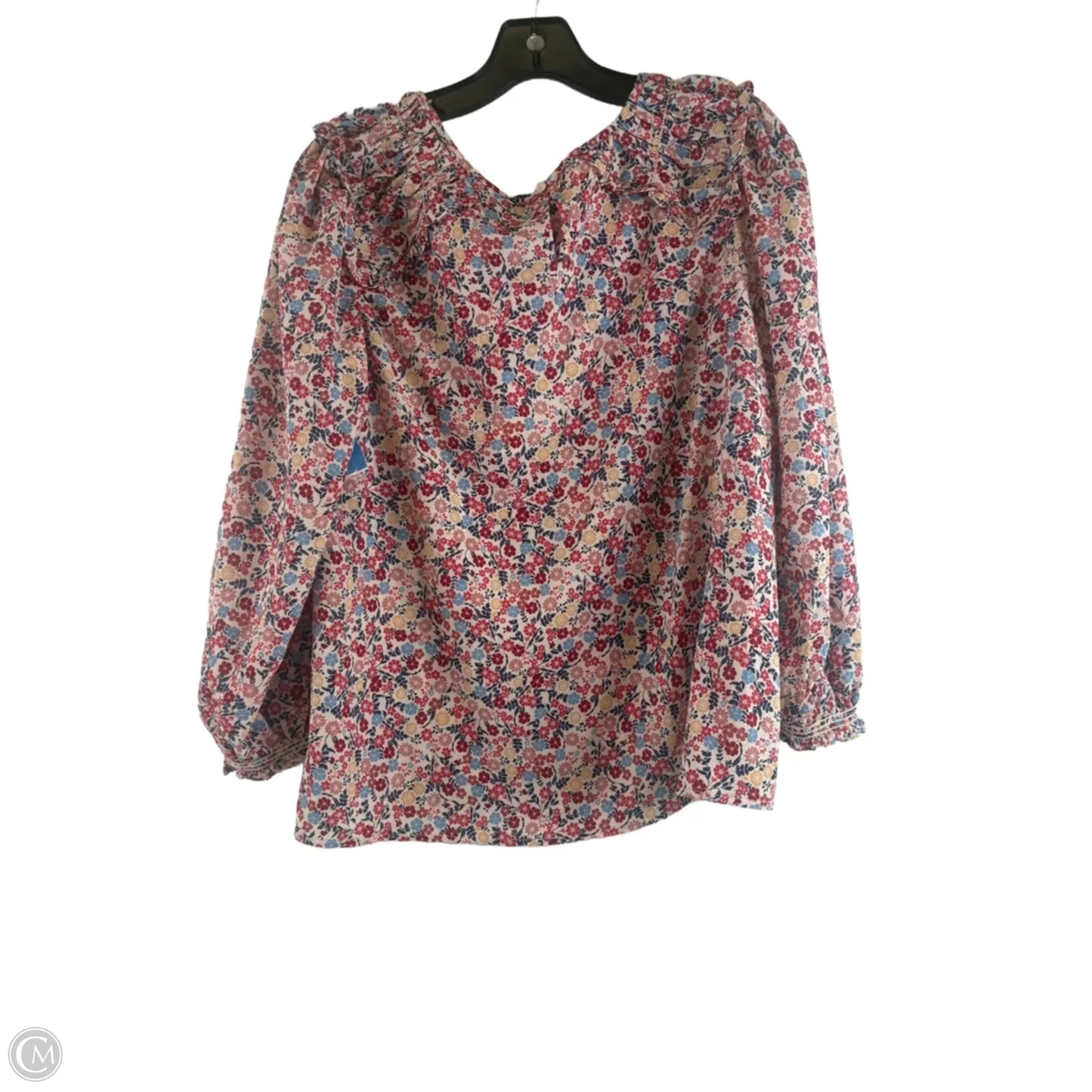 Top Long Sleeve By Max Studio In Red & Yellow, Size: M