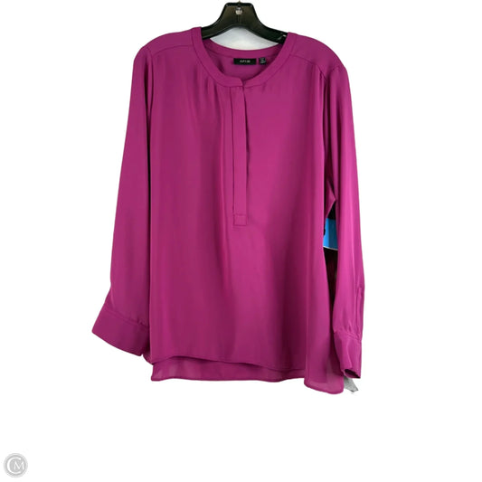 Top Long Sleeve By Apt 9 In Purple, Size: Xlp