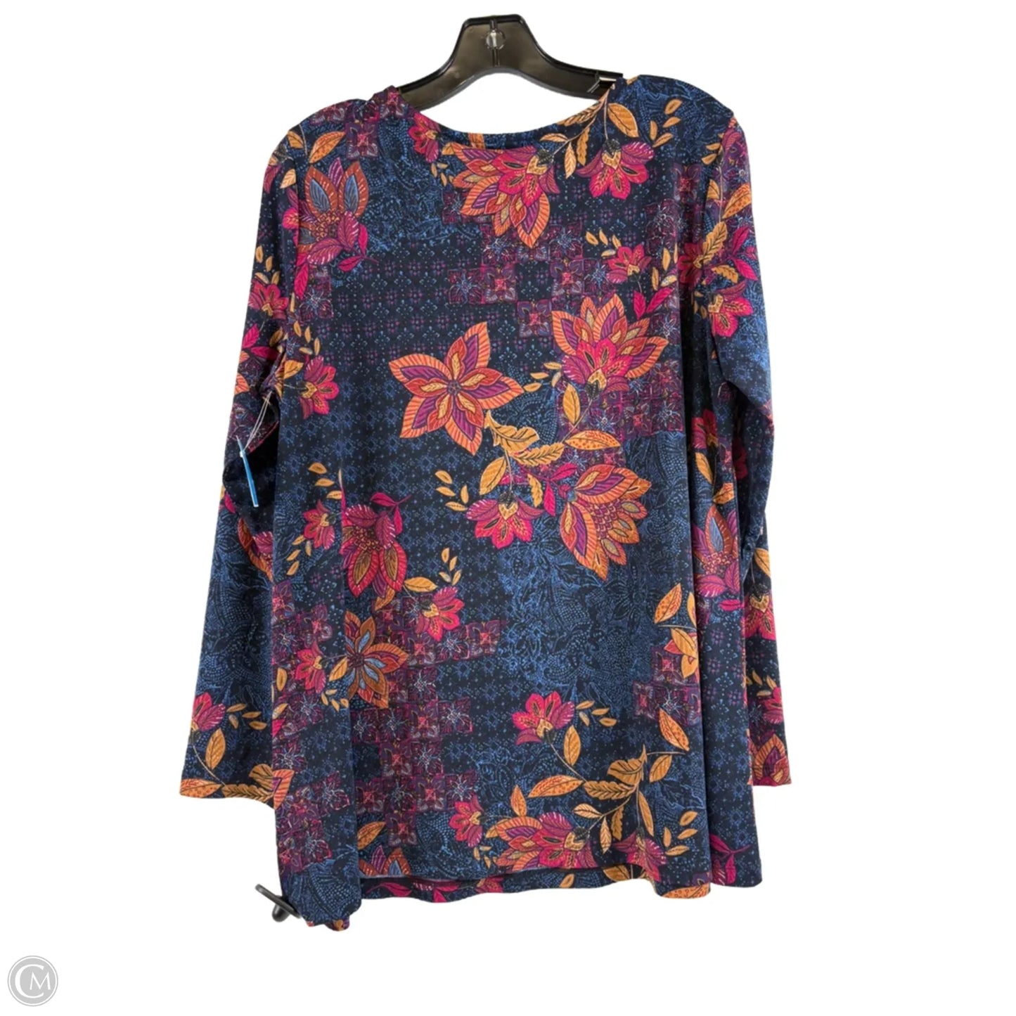 Top Long Sleeve By Susan Graver In Blue & Pink, Size: Lp