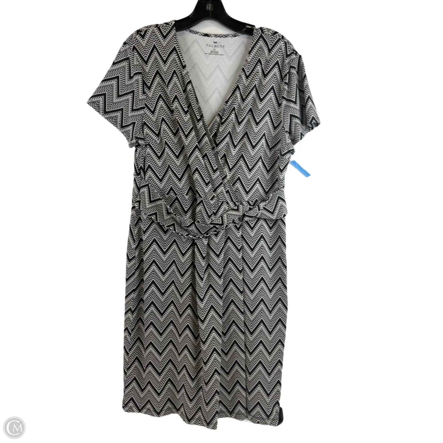 Dress Casual Midi By Talbots In Black & White, Size: Xl