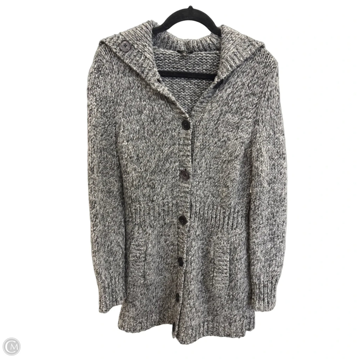 Sweater Cardigan By Talbots In Grey, Size: S