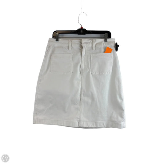Skirt Midi By Croft And Barrow In White Denim, Size: 10