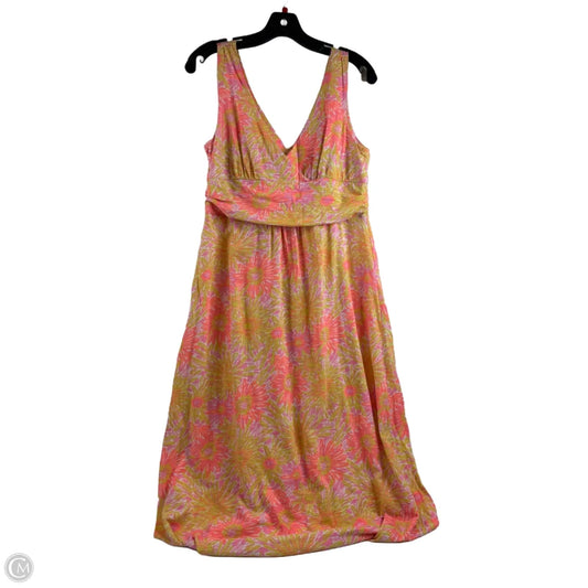 Dress Designer By Lilly Pulitzer In Orange & Yellow, Size: L
