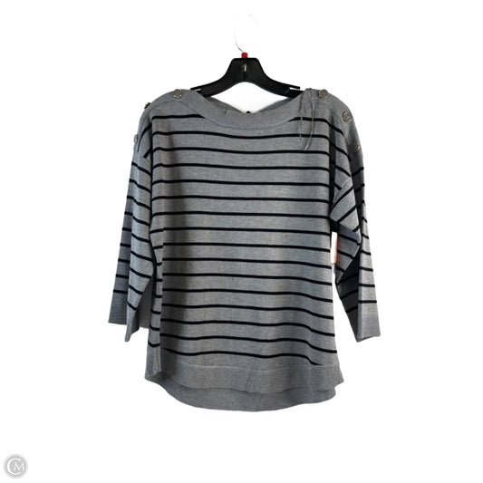 Top 3/4 Sleeve By Cable And Gauge In Black & Grey, Size: M