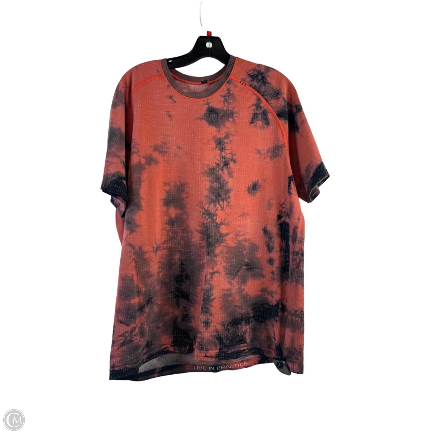 Athletic Top Short Sleeve By Lululemon In Black & Red, Size: Xl