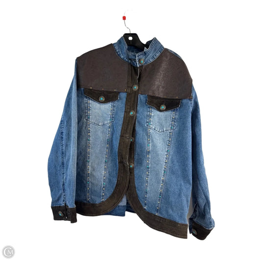Jacket Denim By Dg2 In Blue Denim, Size: 1x
