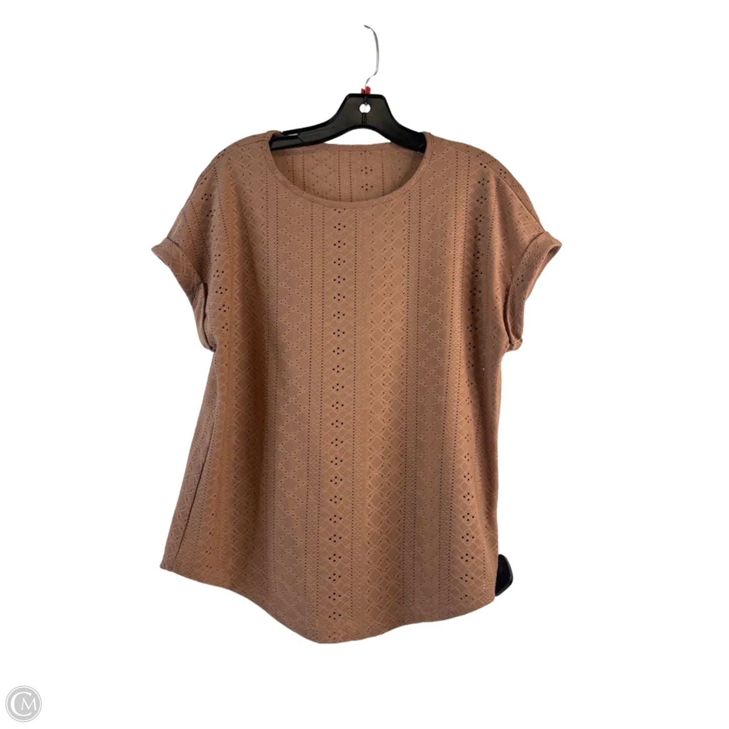Top Short Sleeve By Cme In Brown, Size: M