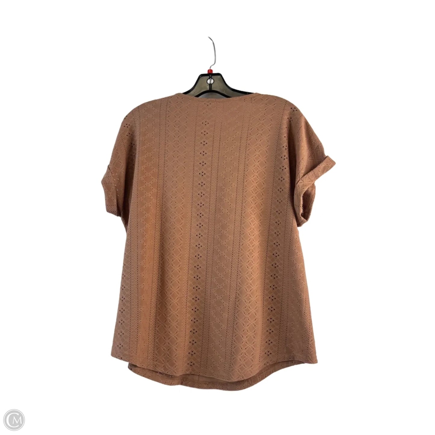 Top Short Sleeve By Cme In Brown, Size: M