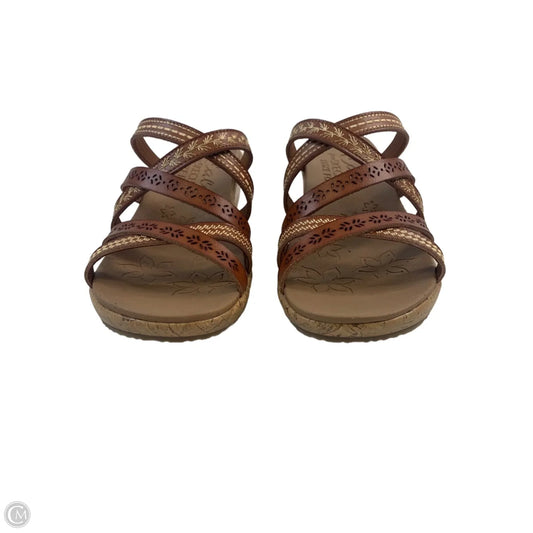Sandals Heels Wedge By Skechers In Brown, Size: 6.5