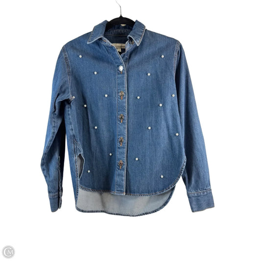 Jacket Denim By Loft In Blue Denim, Size: Xs