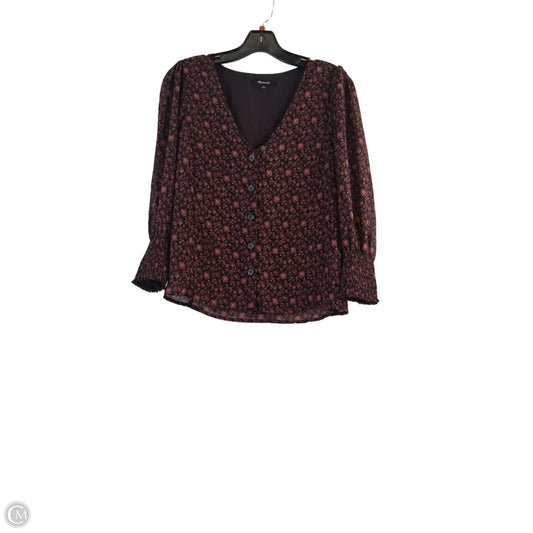 Top Long Sleeve By Madewell In Black & Pink, Size: Xs