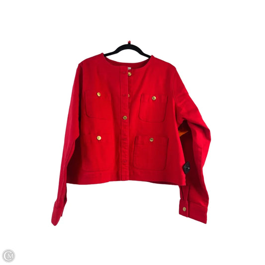 Jacket Denim By Free Assembly In Red Denim, Size: Xxl
