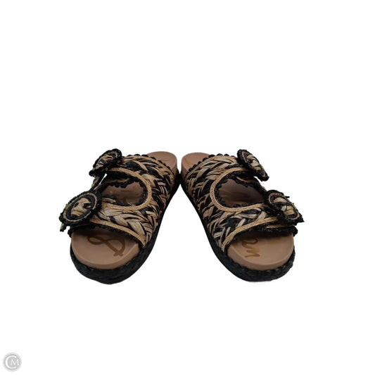 Sandals Flats By Sam Edelman In Black & Gold, Size: 7.5