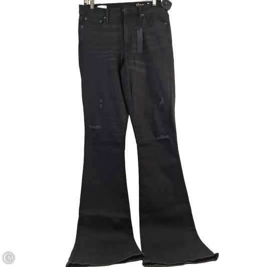 Jeans Flared By Gap In Black Denim, Size: 8l