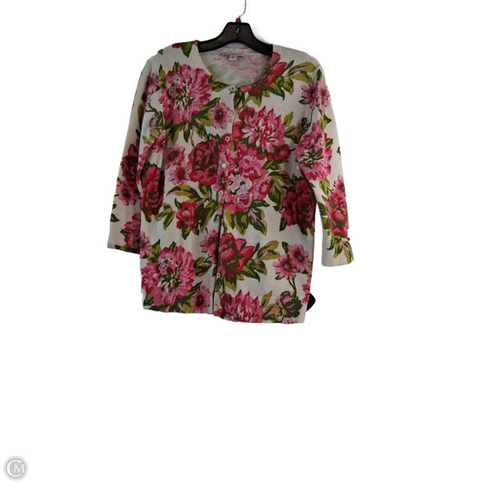 Cardigan By Isaac Mizrahi Live Qvc In Pink & White, Size: M