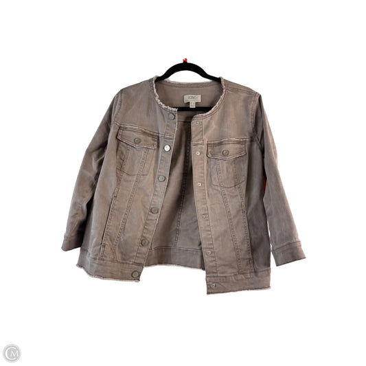 Jacket Denim By Logo In Tan, Size: S