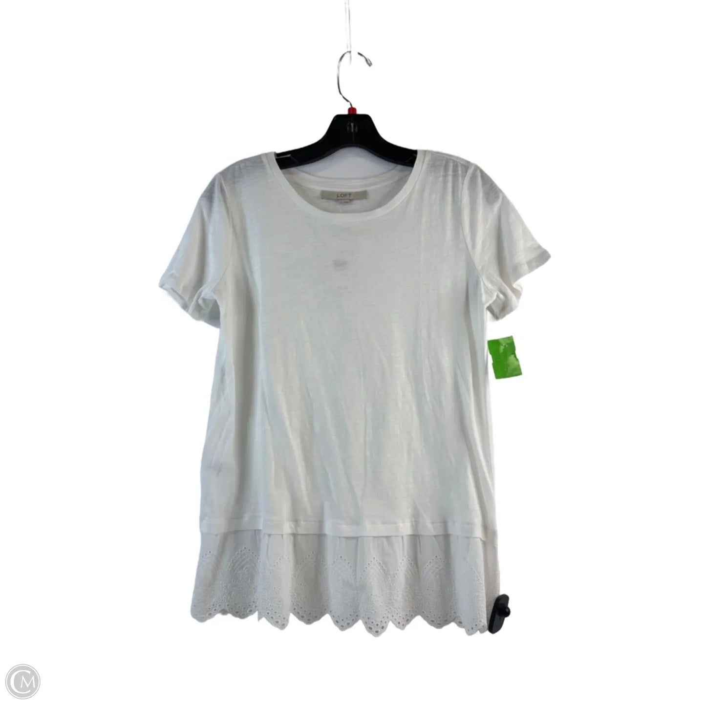 Top Short Sleeve Basic By Loft In White, Size: S