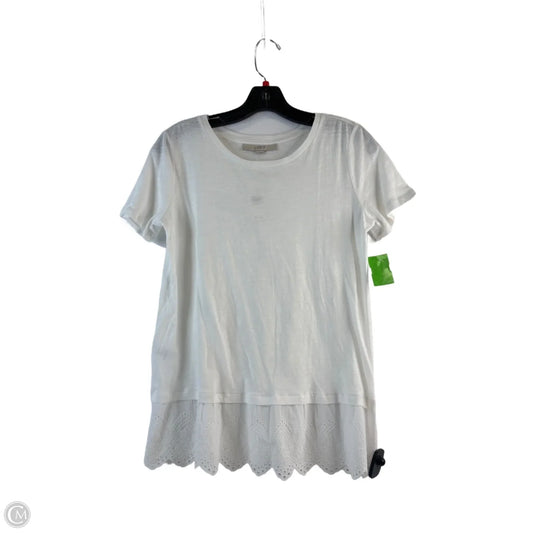 Top Short Sleeve Basic By Loft In White, Size: S