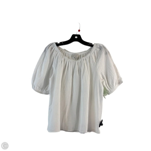 Top Short Sleeve By Loft In White, Size: S