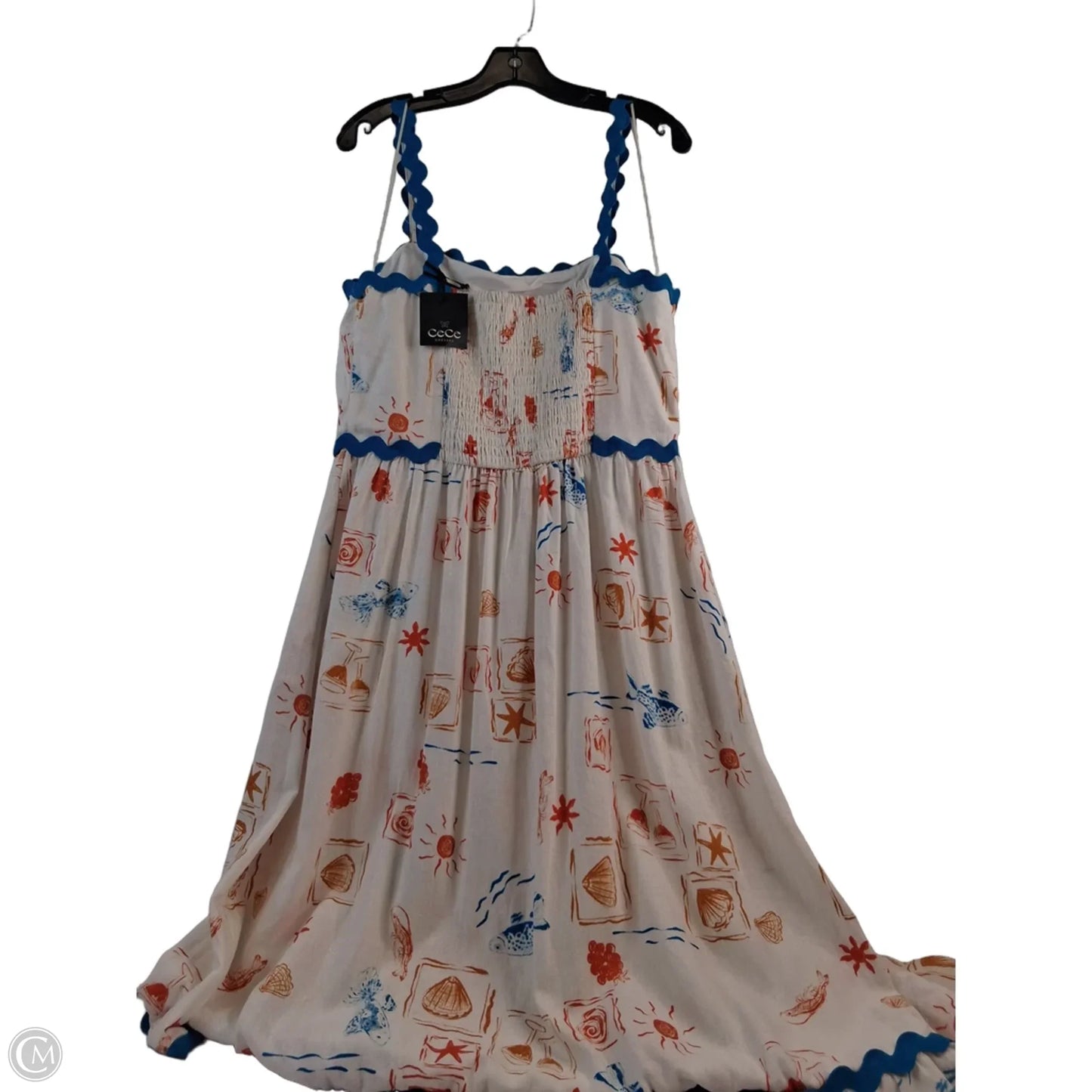 Dress Casual Maxi By Cece In Orange & White, Size: L