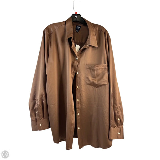 Top Long Sleeve By Gap In Bronze, Size: Xxl