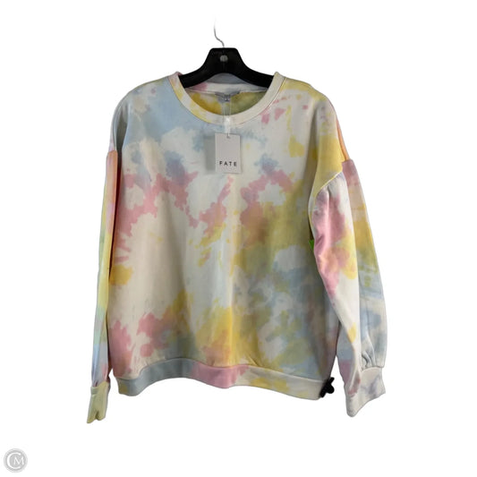 Sweatshirt Crewneck By Fate In Tie Dye Print, Size: S