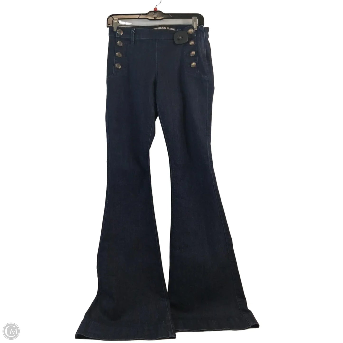 Jeans Flared By Express In Blue Denim, Size: 2