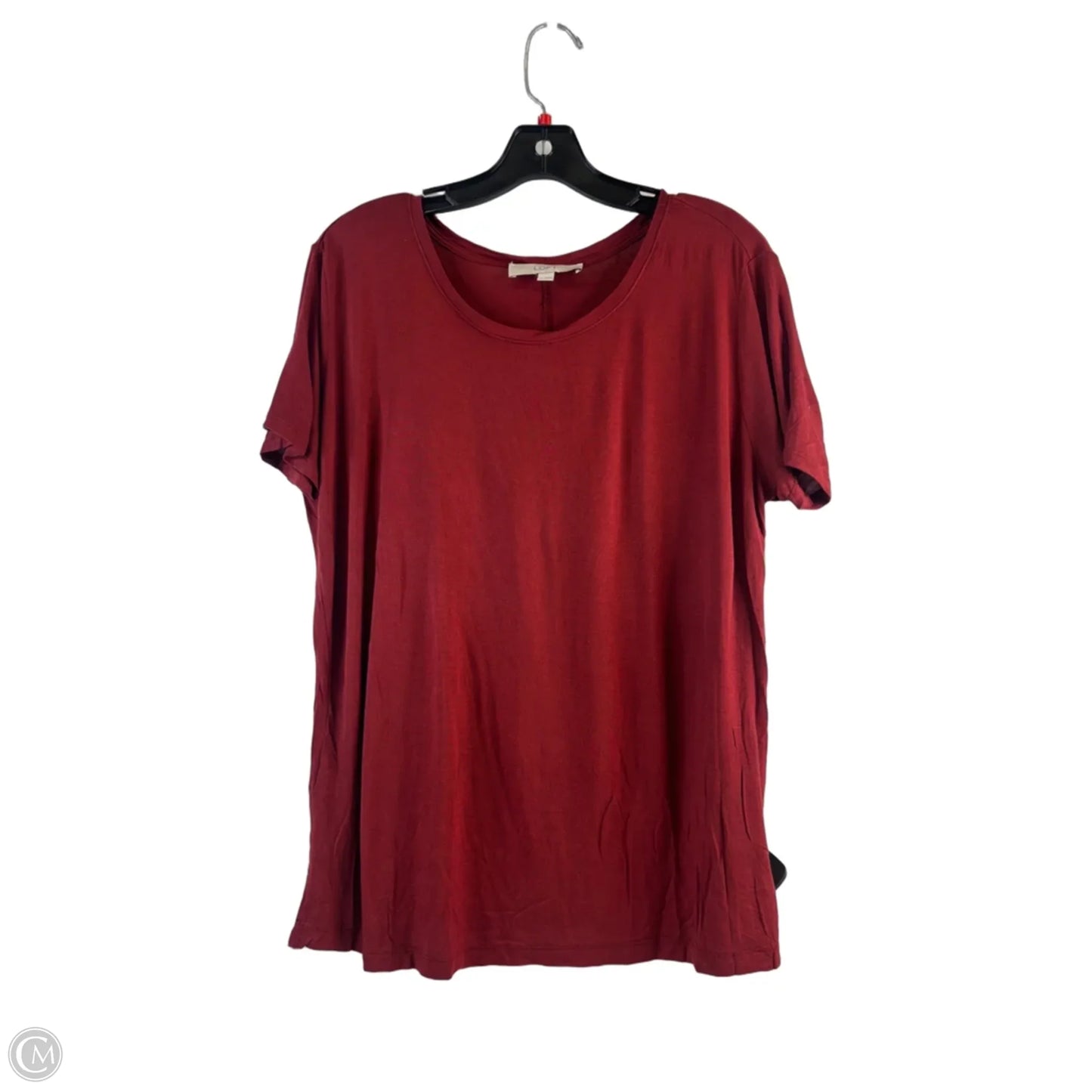 Top Short Sleeve Basic By Loft In Red, Size: M