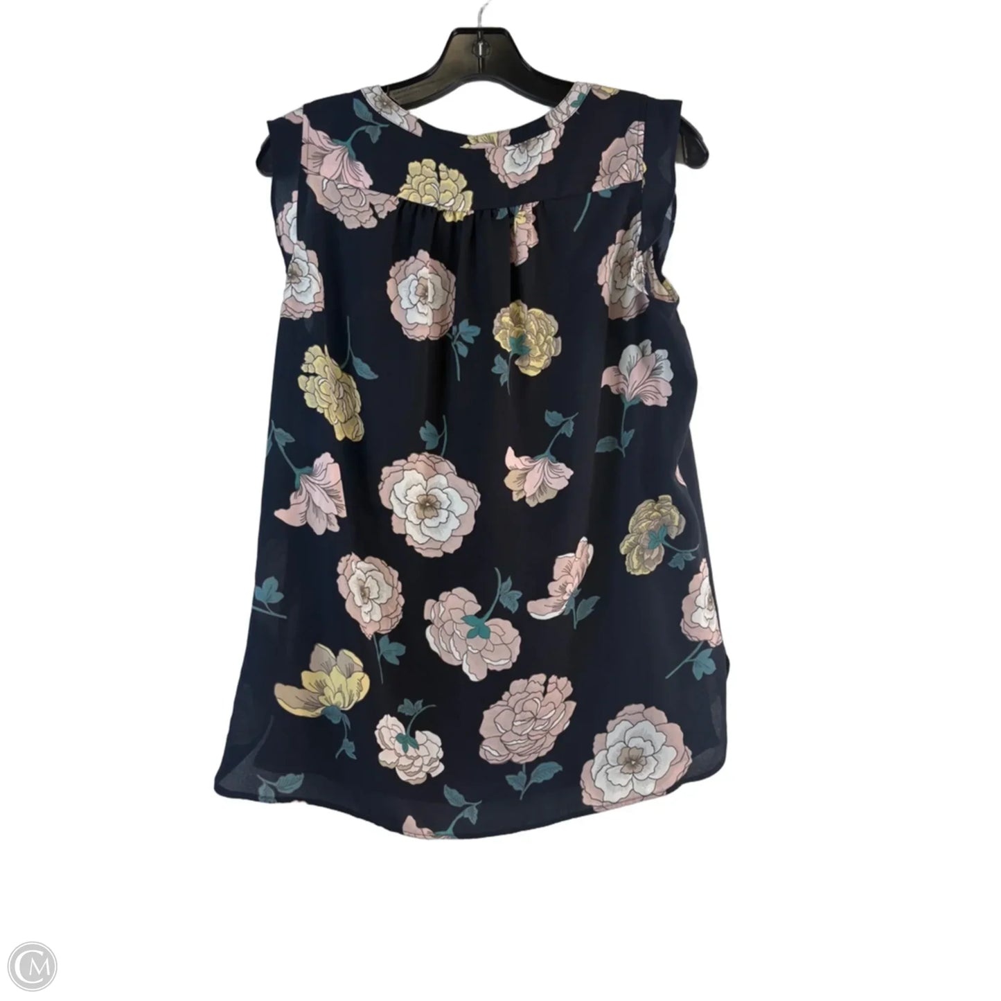 Top Sleeveless By Loft In Blue & Pink, Size: M