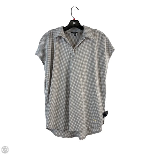 Top Short Sleeve By Jones New York In Tan & White, Size: L