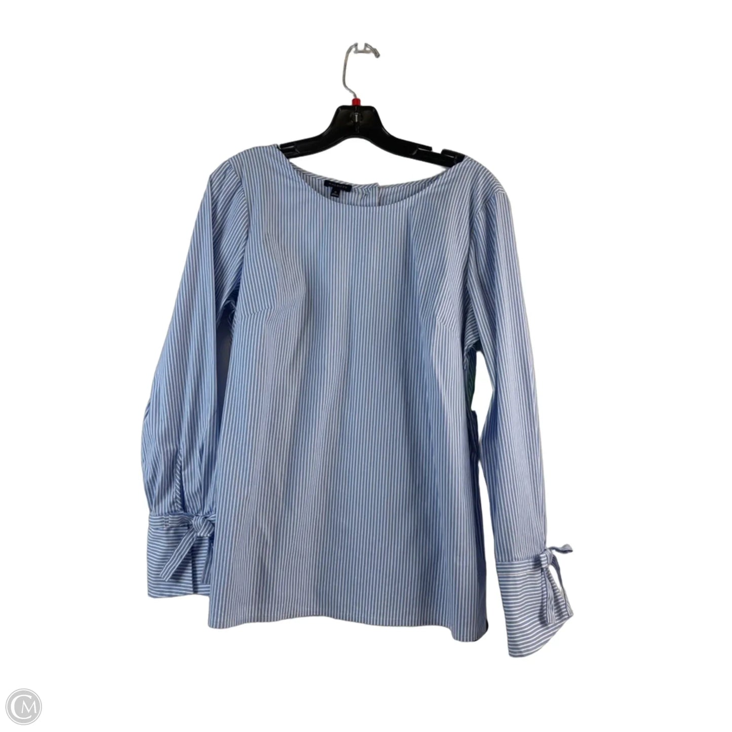 Top Long Sleeve Basic By Talbots In Blue & White, Size: M