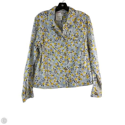 Top Long Sleeve By Cynthia Rowley In Blue & Yellow, Size: L