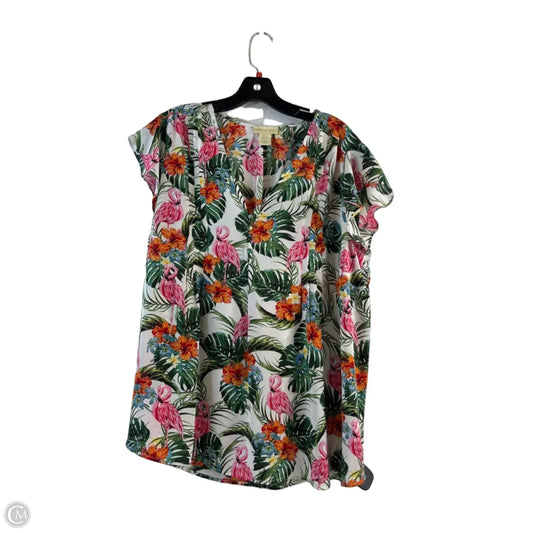 Top Short Sleeve By Cynthia Rowley In Tropical Print, Size: 1x