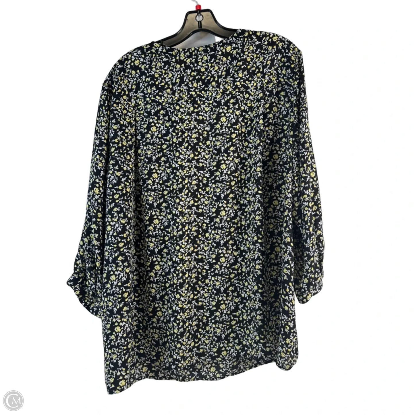 Top Long Sleeve By Carolina Belle In Black & Yellow, Size: 1x