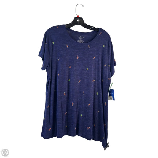 Top Short Sleeve By Apt 9 In Blue & Green, Size: Xl