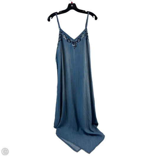 Dress Casual Midi By Knox Rose In Blue Denim, Size: L