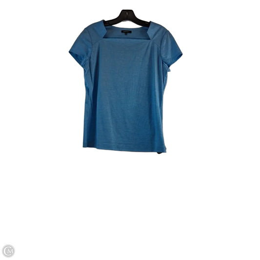 Top Short Sleeve Designer By Lafayette 148 In Blue, Size: M