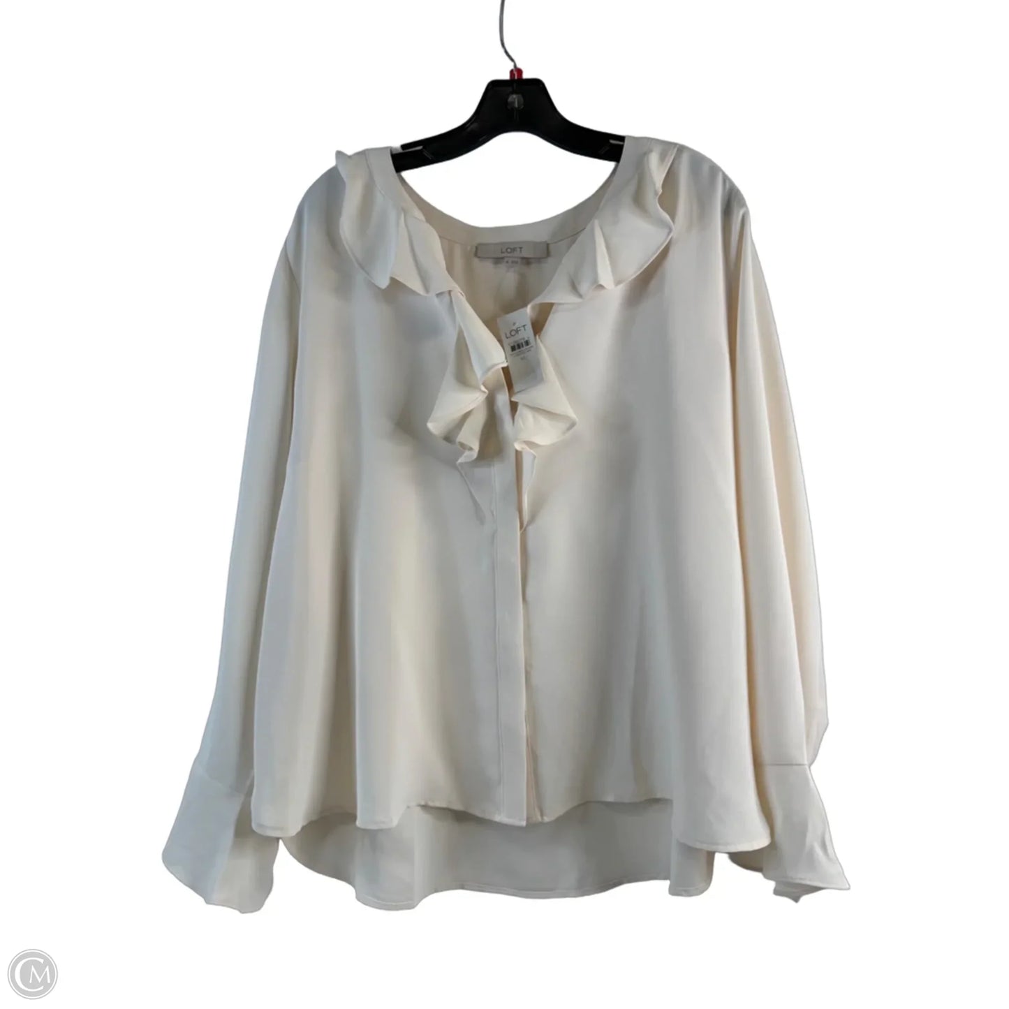 Top Long Sleeve By Loft In Ivory, Size: Xl