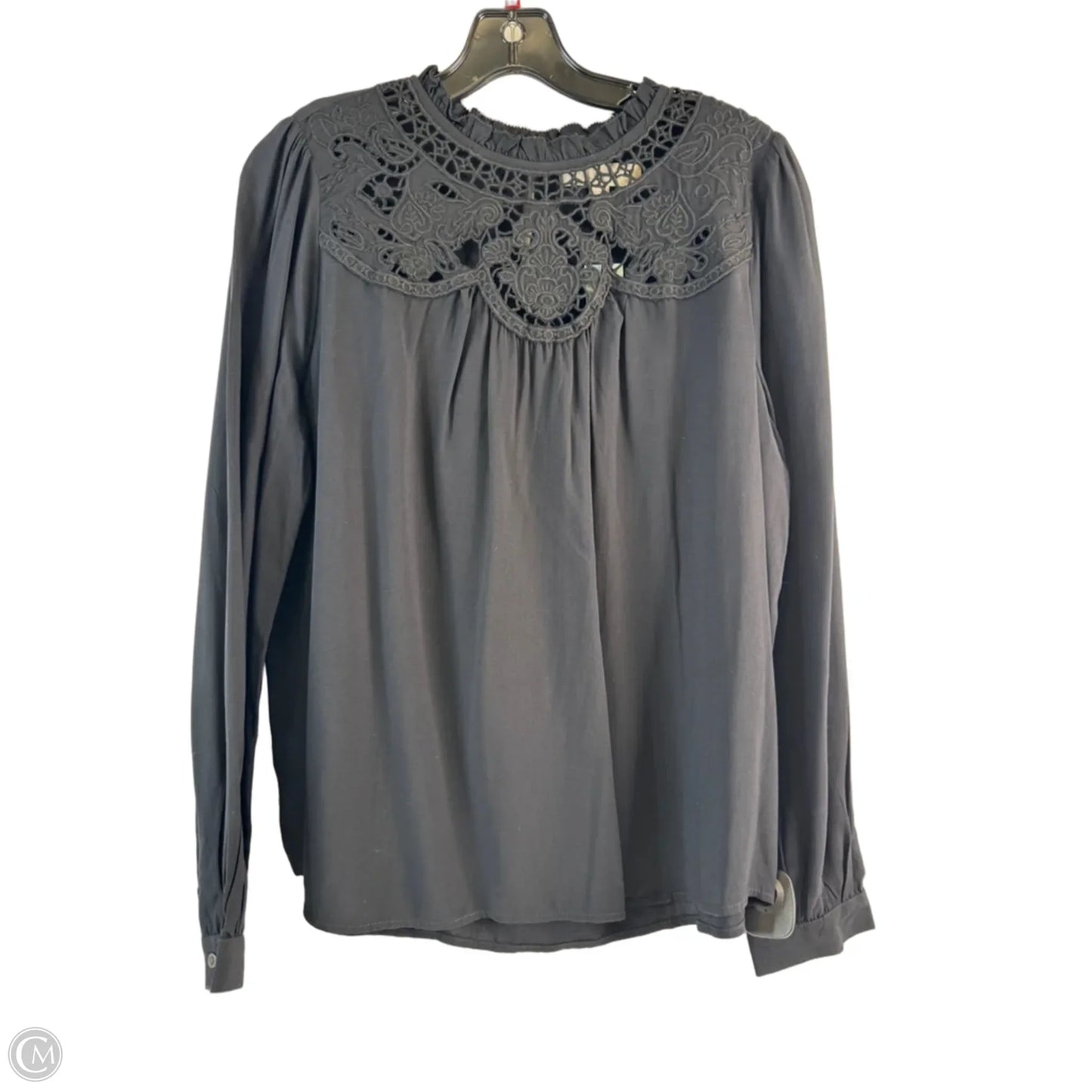 Top Long Sleeve By Loft In Black, Size: Lp