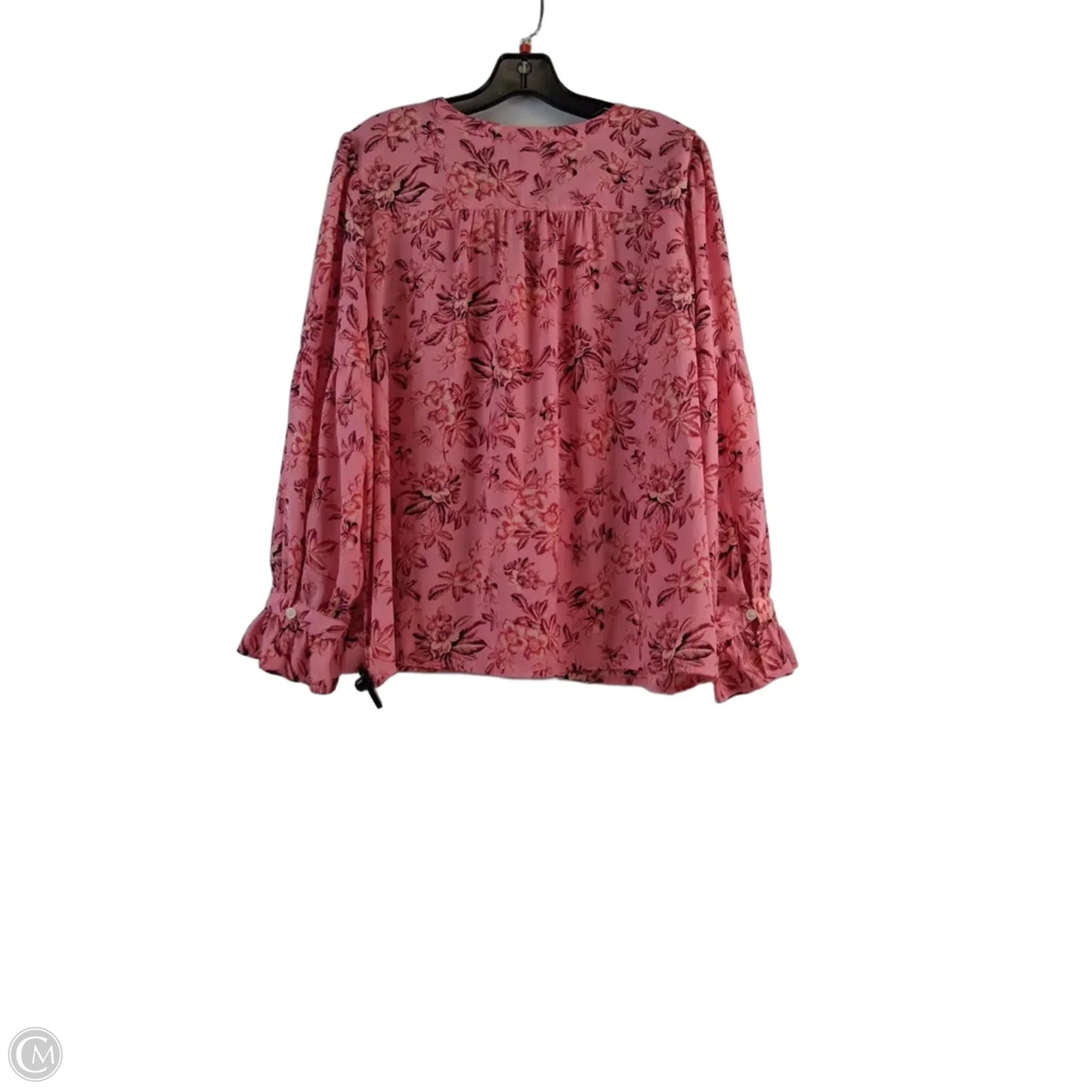Top Long Sleeve By Loft In Pink & Red, Size: Xlp