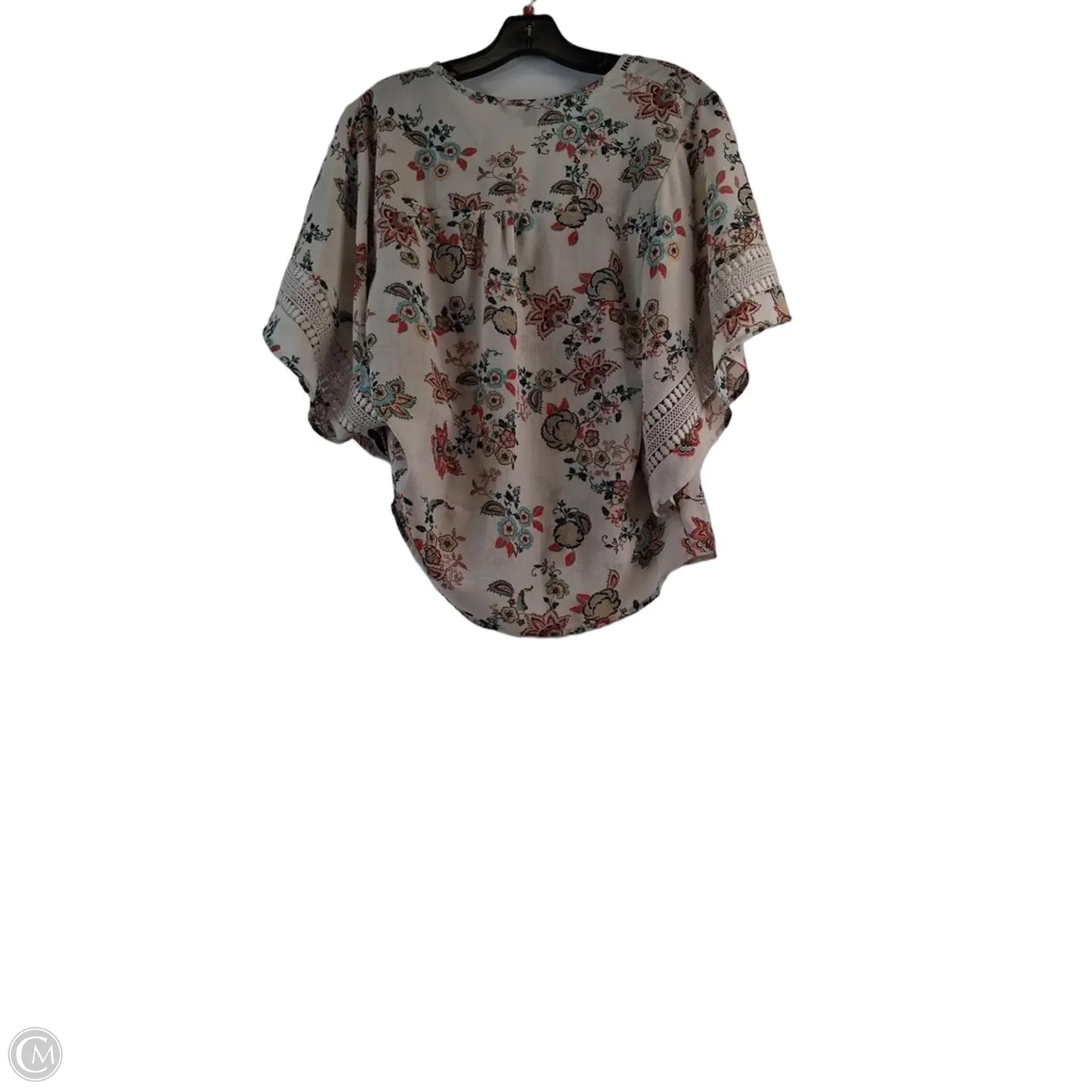Top Short Sleeve By Zac And Rachel In Blue & Tan, Size: S