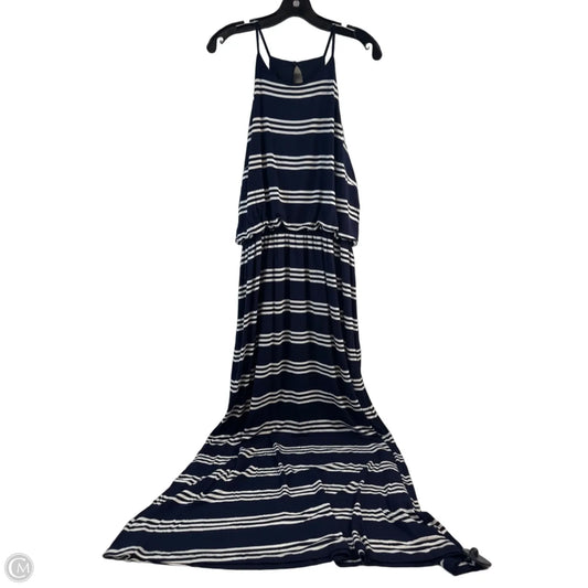 Dress Casual Maxi By Loft In Blue & White, Size: L