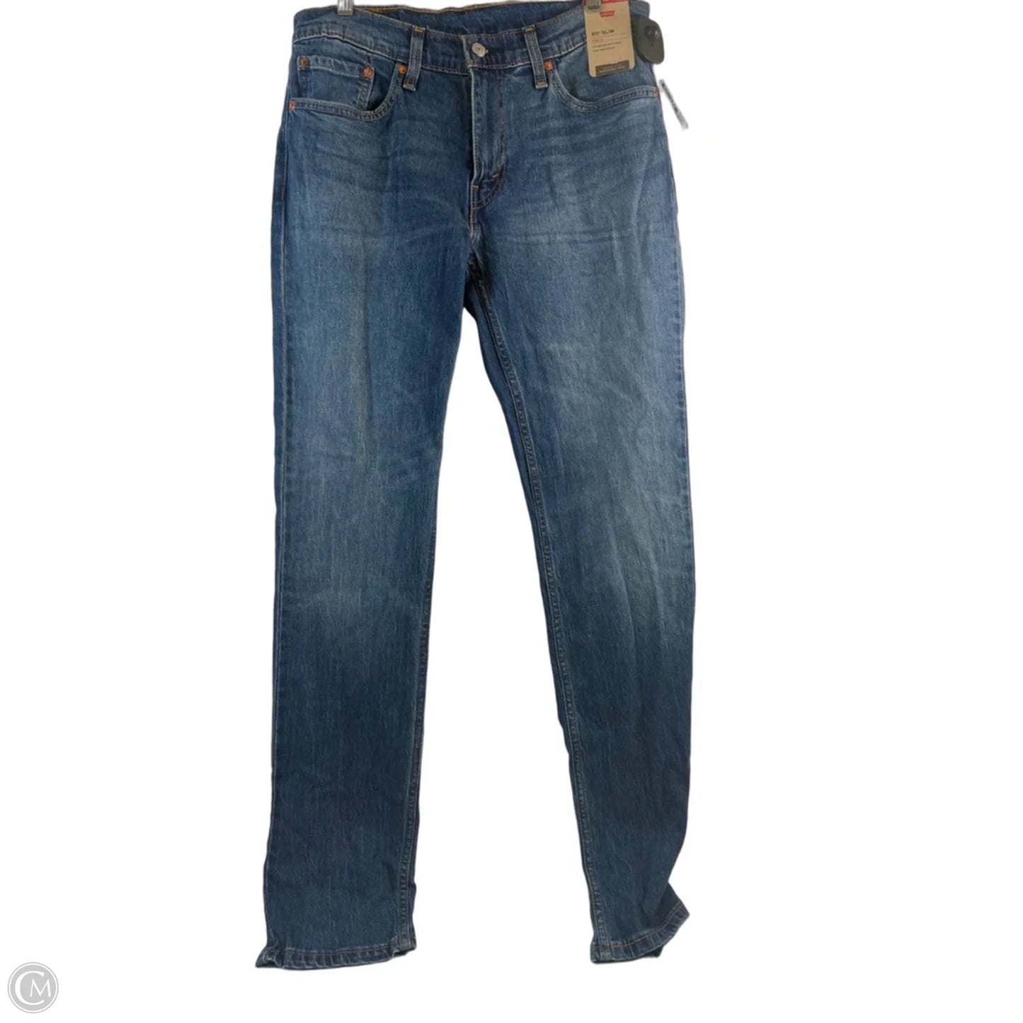 Jeans Straight By Levis In Blue Denim, Size: 12