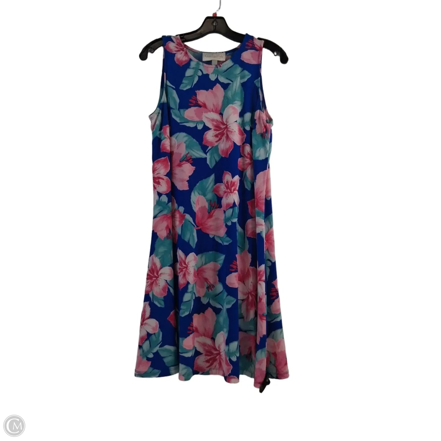 Dress Casual Midi By Pappagallo In Blue & Pink, Size: M