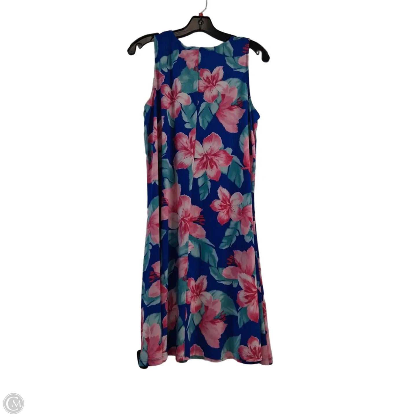 Dress Casual Midi By Pappagallo In Blue & Pink, Size: M